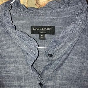 Banana Republic Ruffle Collar and Sleeve Blouse XL